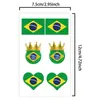 Tatuagem Adesiva Colorida Copa do Mundo do Catar Transfronteiriça à Prova d'Água e Duradoura Seleção Brasileira Time do Brasil Jogo de Futebol Evento Esportivo