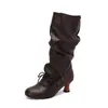 Botas para Mujer Talla Extra Grande Europeas y Americanas de Amazon, Zapatos de Mujer de Tacón Alto para Otoño e Invierno, Talla 40-50, Botas de Piel, Tacón de Aguja, Botas de Moda sin Cordones para Mujer