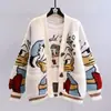 Abrigo Suéter Jacquard Estilo Dibujo Animado Japonés para Mujer Otoño e Invierno 2026 Nuevo Estilo Perezoso Suéter de Punto Versátil Holgado