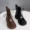 Dr. para Niñas. Botas Martens 2026 Otoño/Invierno Nuevo Estilo Botas de Moda para Niños Medianos y Mayores Botas de Cuero Estilo Británico con Forro de Lana Botas Cortas de Algodón de Dos Capas