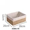 Wg6Q Cesta de Armazenamento de Palha para Desktop Íntimos e Meias Porta-Chaves com Tampa Acessórios de Cabelo Utensílios Diversos Cesta de Armazenamento Trançada de Rattan