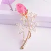 Broche de Aleación de Perlas Estilo Coreano para Mujer Dorado Incrustado Accesorios para Ropa Diamante Incrustado Rhinestone Aleación Corsage Joyería Creativa para Ropa Pin