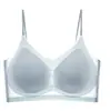 Ropa Interior Transfronteriza del Sudeste Asiático, Ropa Interior Sin Costuras de Seda de Hielo Ultradelgada, Chaleco Sujetador para Mujer, Transpirable para Pechos Grandes, Tirante Delgado en la Espalda