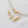 Retenção de cor forte fivela dupla de pérola em ouro 14K pulseira DIY feita à mão conexão de colar fecho fivela acessórios de joalheria