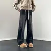 Calça Jeans Reta Masculina, Novo Estilo Primavera e Outono, Calça Reta Solta, Marca de Moda High Street Retro Americana Calças Casuais
