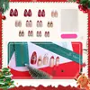 24 Piezas de Nuevas Uñas Postizas Navideñas de Almendra Estilo Ojo de Gato Boutique Pintadas con Corazón Pequeño Conejo Blanco Pastel Manicura Piezas de Uñas Lote
