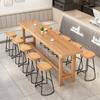 Mesa de Comedor Minimalista de Madera Maciza Mesa de Comedor de Piernas Altas para Ocio Montada en la Pared Mesa de Bar para Restaurante Mesa y Sillas para Bar de Snacks Picantes