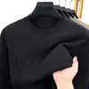 Suéter de punto moderno estilo 'old money', cuello redondo, mangas largas, moda otoño/invierno para hombre, capa base versátil, disponible para dropshipping