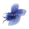 Tocado de novia estilo europeo y americano de gran venta transfronteriza, accesorio para el cabello con orejas de conejo, sombrero de copa, tocado vintage de malla con plumas y flores para mujer.