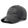 Gorra de Béisbol Rota de Mezclilla Lavada Desgastada Transfronteriza Moda Retro Versátil para Otoño e Invierno Gorra de Pico Suave Sombrero de Sol