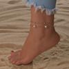 Tobillera europea y americana para mujer personalizada simple verano playa vacaciones junto al mar tobillera de perlas joyería juego de 2 piezas