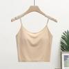 Chaleco con Almohadilla de Pecho Ice Ribbon para Mujer Verano Sin Costuras Ombligo Sexy Sin Tirantes Ropa Interior