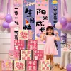 Faixa de Tecido Pendurada para Decoração de Aniversário para Meninas e Crianças, Cerimônia de Primeiro Aniversário, Adereços para Fotos, Caixa de Pilhas para Atmosfera