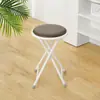 Taburete Plegable Portátil Simple para Uso en Casa, Metal Cuero Mazza con Respaldo, Silla Plegable para Dormitorio, Estudio Temporal, Taburete de Ocio, Silla de Comedor