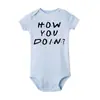 ¿Cómo estás Mono de una pieza de manga corta para niños, lindo, con letras, de verano, ropa nueva para bebés