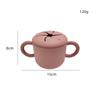Taza de silicona abierta tipo pétalo de flor para snacks, doble asa, fácil de sostener, caja de snacks para bebé, taza de silicona para beber de aprendizaje creativo