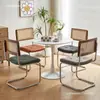 Silla de ratán silla nórdica de madera maciza para el hogar silla de comedor de diseño silla de segunda mano silla网红 cafetería hotel ocio silla ins