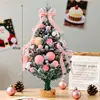 Mini Árbol de Navidad 2026 Nuevo Rosa Artificial Escritorio Hogar Paquete Pequeño Adornos DIY Decoración Navideña