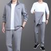 Traje de tres piezas para hombres de mediana edad y mayores, traje deportivo para hombre, primavera y otoño, talla grande, ropa deportiva para hombre, ropa deportiva para ejercicio matutino, ropa casual para papá