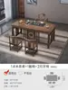Balcón Apartamento Pequeño Mesa de Té y Sillas Combinación Nuevo Estilo Chino Madera Maciza Oficina Mesa de Café Una Mesa Cinco Sillas Hogar Mesa de Té Kung Fu