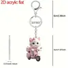 Transfronteiriço Novo Produto Mais Vendido Formato de Gato Rosa Mochila de Pendurar Pingente de Carro Decoração de Casa Gato Fofo Acrílico