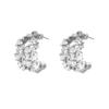 Moda Francesa Estilo Chanel Aretes Distintivos Plateados Multicapa Lujo Ligero Combinable Multicapa con Cuentas Aretes con Pasador de Plata 925