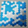 Pegatina de Pared Mosaico Hexagonal Hexagonal Blanco Oro Plata Negro Metal Cepillado Aluminio Panel de Plástico Autoadhesivo Decoración para Renovación de Paredes