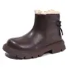 Botas para niña, zapatos infantiles, nueva colección otoño/invierno 2026, botines para bebé, forradas de felpa para abrigar, modernas botas de cuero estilo princesa