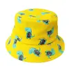 Sombrero de Pescador con Estampado de Dinosaurio Pequeño para Niños Transfronterizo Lindo Sombrero de Cubeta de Dibujos Animados Niños y Niñas Algodón Puro Protección Solar Exterior Sombrero para el Sol