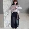 Pantalones de mezclilla estilo nuevo de otoño para niñas mayores, ropa infantil, jeans modernos elegantes y versátiles para niñas