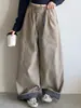 Pantalones de pierna ancha a cuadros con retazos nuevos para otoño de niña, pantalones largos casuales holgados, pantalones modernos y de moda para niñas mayores en otoño