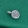 Mini colgante redondo con forma de corazón de plata pura S925 con cordón trenzado, accesorio de pulsera de cristal DIY hecho a mano, accesorio de plata