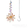 Colgante de Flor Pequeña de Cristal de Colores Envuelto en Alambre Hecho a Mano Colgante para Coche al Aire Libre Decoración Cruzada de Cuentas Artículos Transfronterizos