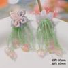 Pendientes de flores de vidrio tejidas con borlas largas de colores de súper hadas, pendientes hechos a mano, tocado, material colgante, venta al por mayor