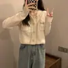 Suéter Redondo Chic de Estilo Francés para Socialité, Chaqueta Cardigan Suave con Botones de Perla, Novedad Otoño 2023