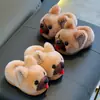 Pantuflas de algodón para niños de invierno, cálidas y forradas de felpa, unisex, con suela suave y acolchada, con un lindo diseño de cachorro, adecuadas para que las usen padres e hijos en casa, y con diseño de talón cerrado para bebés