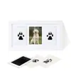 Porta-Retrato de Tinta para Bebê com Pegadas de Mãos e Pés Transfronteiriço Porta-Retrato DIY com Pegadas de Mãos e Pés de Gato e Cachorro Pet Porta-Retrato Comemorativo com Pegada de Pata