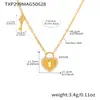Omaca Transfronterizo Nuevo Candado de Corazón Anillo con Llave Acero de Titanio Collar Anillo Joyería que Conserva el Color Set de Collares Venta al Por Mayor