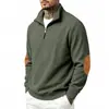Sudadera de Amazon transfronteriza para otoño e invierno europeo y americano, con cuello alto y media cremallera, elegante, simple, retro, para que los hombres la usen al salir