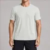 Camiseta masculina transpassada com gola redonda, amigável à pele, secagem rápida, esportiva casual, manga curta, para ir ao trabalho, caminhada, basquete, tênis
