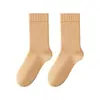 Calcetines de Invierno Cálidos de Longitud Media para Hombre, Alta Elasticidad, Calcetines para Hombre, Desodorantes y Absorbentes de Sudor, Color Liso, Calcetines de Lana Ultra Gruesos