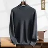 Novo suéter de lã quente de malha masculina com padrão de grão de milho, gola alta, estilo casual de negócios, espesso, para outono e inverno
