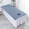 Toalha de Cama para Salão de Beleza com Acabamento nas Bordas, Toalha de Banho, Lençol para Maca de Massagem, Espessa e Absorvente, Pode ser Personalizada com Logo, Toalha para Maca de Terapia com Abertura, Toalha Grande