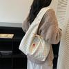 2025 Nuevo Bolso de Hombro de Moda Otoñal con Lazo Bolso Tote a Cuadros para la Escuela y el Trabajo Bolso de Compras de Gran Capacidad