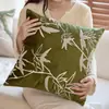 Almofada decorativa marrom folha de outono, estilo wabi-sabi, para quartos modelo de hotel e casa de temporada, almofada de sofá de sala de estar, jacquard vintage