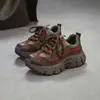 Zapatillas Deportivas para Mujer Jiezhou 2026 Otoño Nuevo Modelo Piel de Vaca Capa Superior Color Vintage Bloques de Color Plataforma Suela Gruesa Ligeras Versátiles