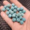 Cuentas de calabaza de turquesa roja imitación, cuentas sueltas de jade imitación, cuentas de melón de bendición rojo sangre de pollo envejecidas vintage, cuentas para accesorios de joyería DIY