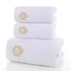 Comercio Exterior Transfronterizo Juego de Tres Piezas de Toalla de Algodón y Toalla de Baño Toalla Publicitaria de Regalo Logo Bordado Suave y Absorbente