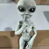 Halloween em estoque Estátua Alienígena de RESINA Resina OVNI Gnomo de Jardim Estátua Decoração