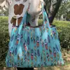 2025 Nueva Bolsa de Compras Plegable Tela Floral Portátil Poliéster Tote Bolsa de Almacenamiento Gran Capacidad Bolsa para la Compra del Supermercado Venta al por Mayor